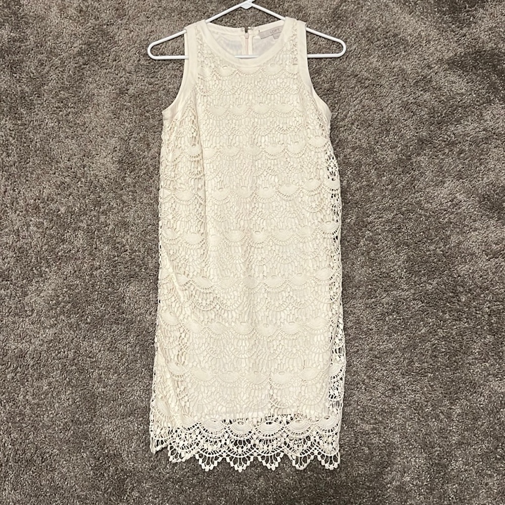 Loft women’s white lace dress Size 2